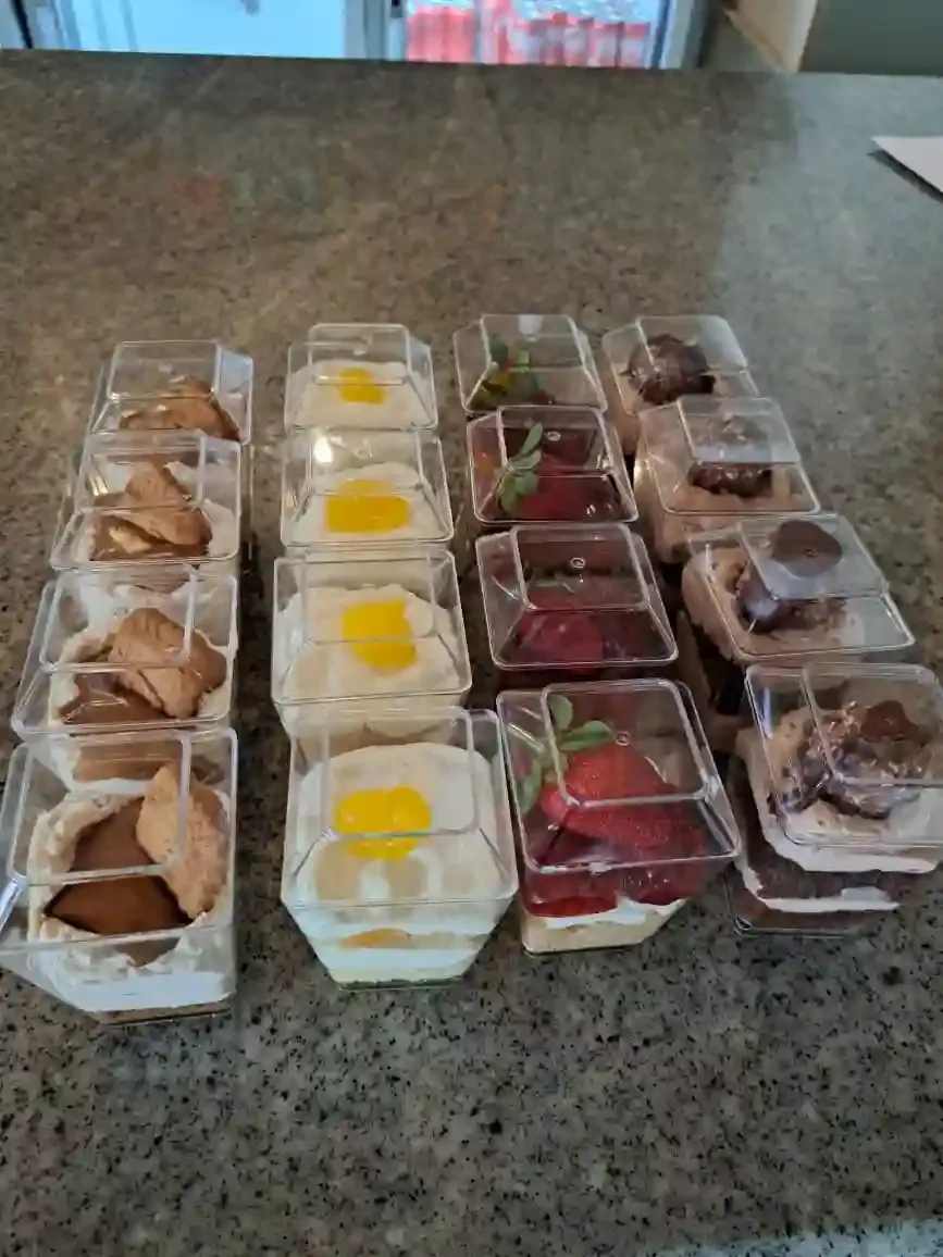 Mini dessert cups and sweet dessert table treats